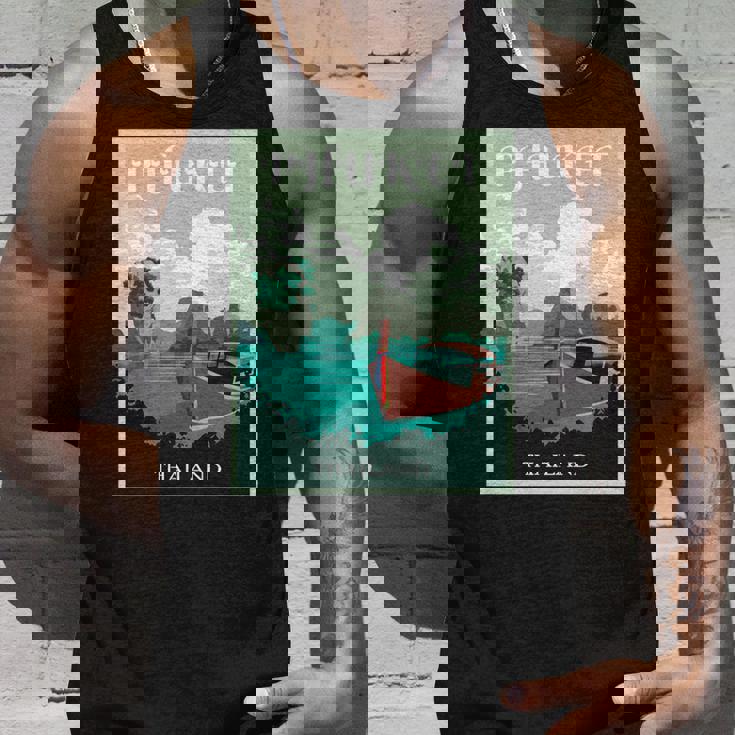 プーケット ロングテール ボート サムイ島 タイ 微笑みの国 バンコク お土産 旅行の贈り物 休暇 ビーチ パッタイ 長袖tシャツ タンクトップ 彼への贈り物