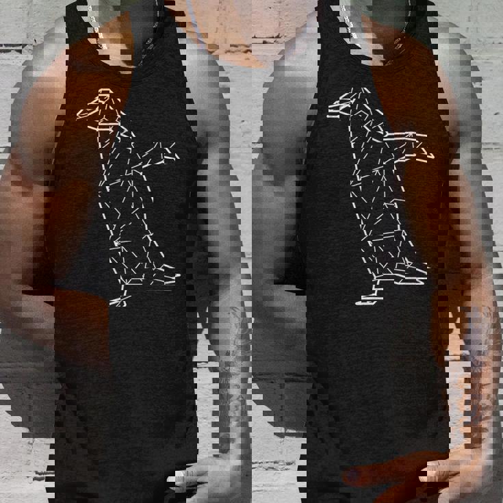 ペンギン 幾何学的 ミニマリスト 幾何学的 多角形 ラインアート タンクトップ 彼への贈り物