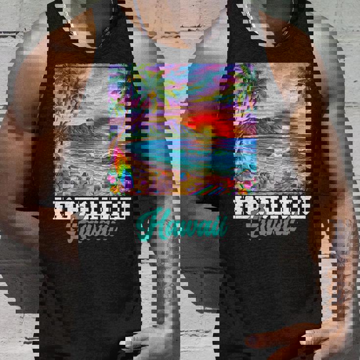 ホノルル ハワイ ハワイアン 波 ビーチ 夏 サーフィン レトロ 長袖tシャツ タンクトップ 彼への贈り物