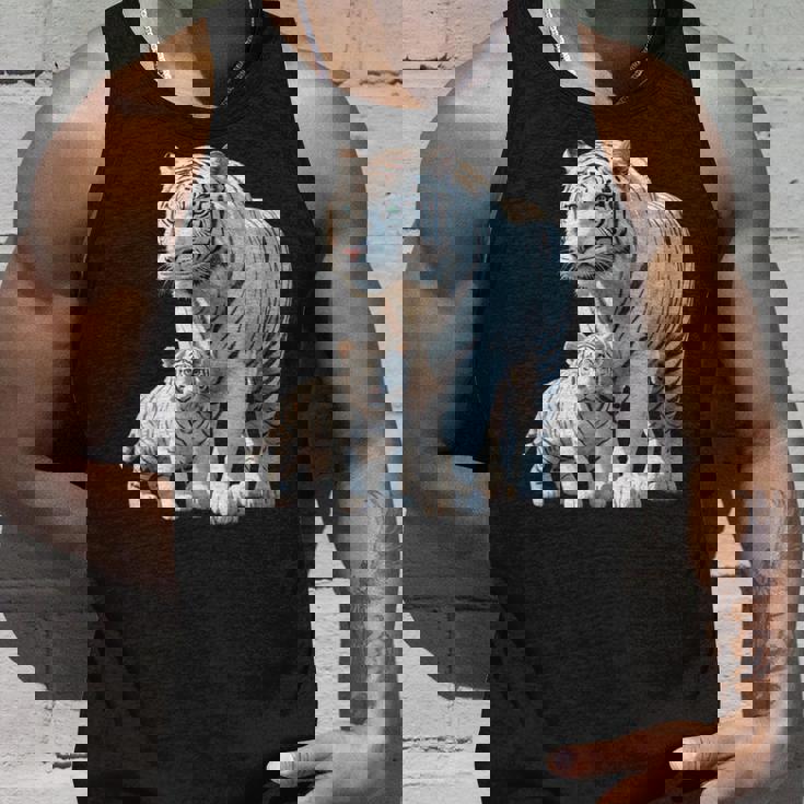 ホワイトタイガー、ネコの動物 タンクトップ 彼への贈り物