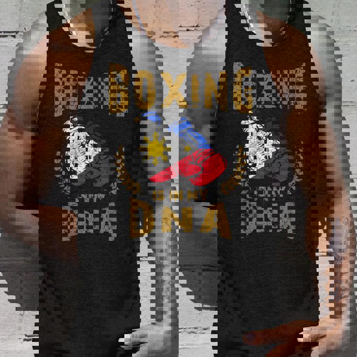 ボクシングは私の Dna にある フィリピン国旗のボクシング グローブ タンクトップ 彼への贈り物