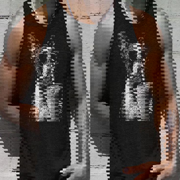 ボストンテリア ドリンク アイスコーヒー 面白い Bostie Dog Meme タンクトップ 彼への贈り物