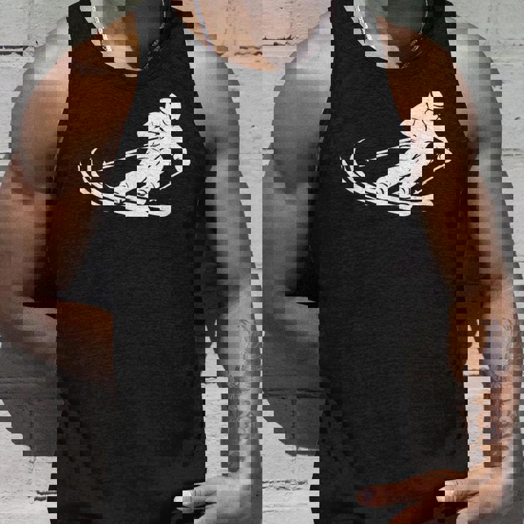 ミニマリスト スキー シルエット ウィンタースポーツ デザイン タンクトップ 彼への贈り物