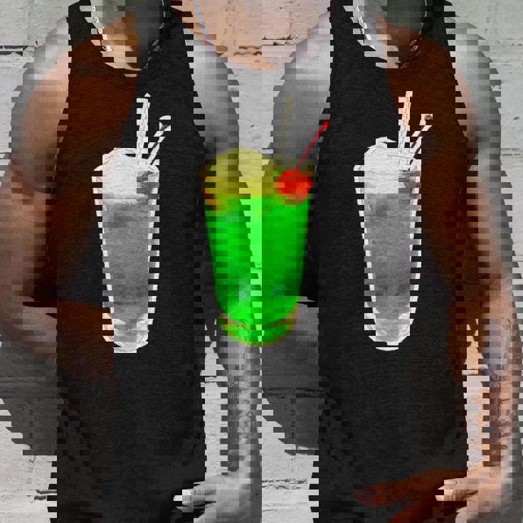 メロンソーダ／クリームソーダ（スイーツ ポップ）夏【サマータイム】昭和レトロ 80S かわいい デザイン タンクトップ 彼への贈り物