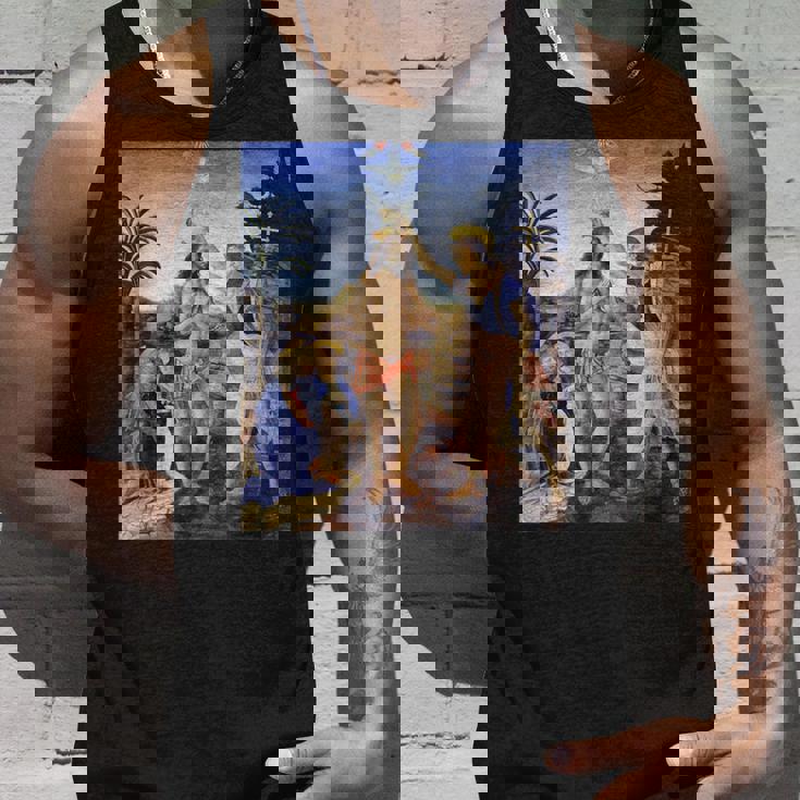 レオナルド ダヴィンチ 面白いtシャツ アート キリストの洗礼 聖書 絵画 メンズ 面白い 服 美術 ネタ タンクトップ 彼への贈り物