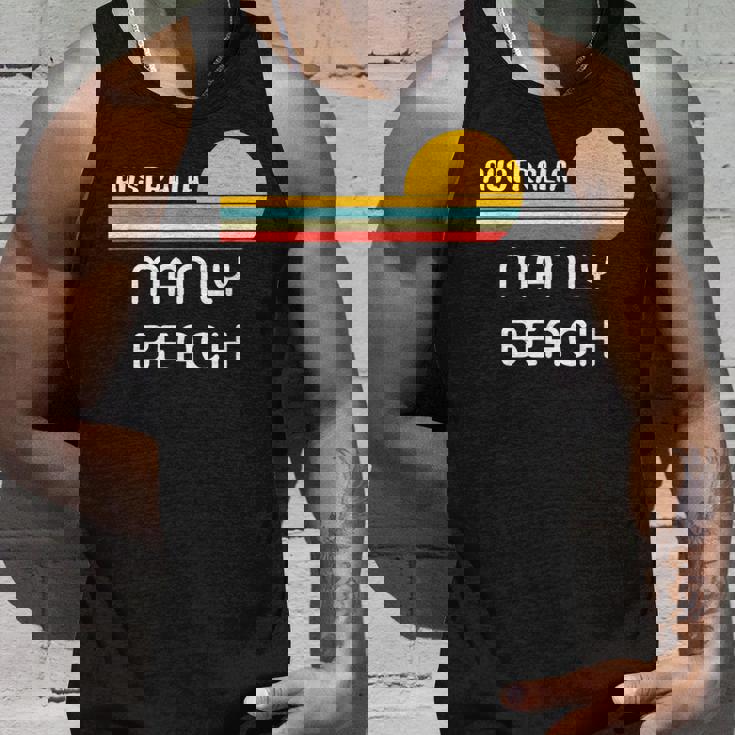 レトロ マンリービーチ オリジナル オーストラリア ヴィンテージ 70年代サンセット アート タンクトップ 彼への贈り物