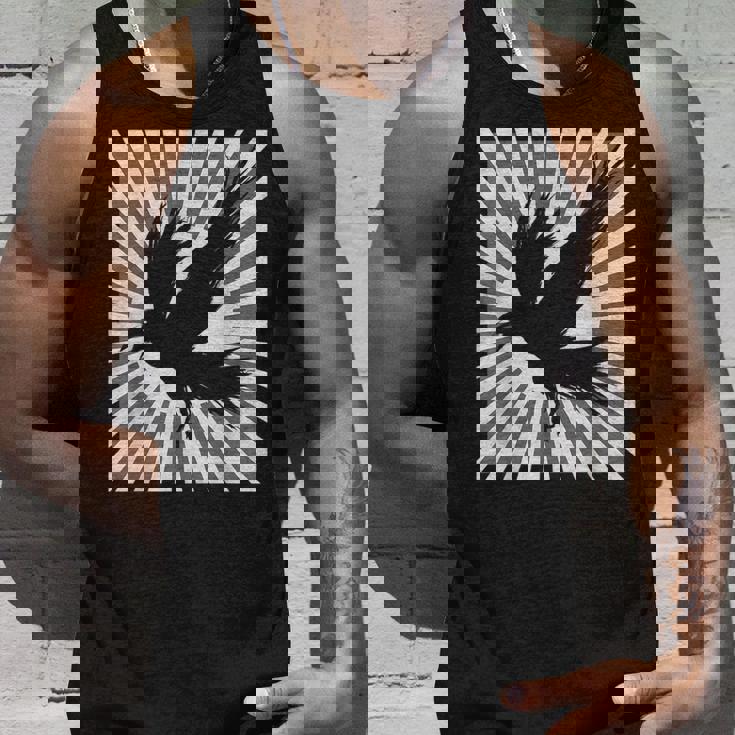 レトロなカラスの美学 日本の旭日旗 黒カラス タンクトップ 彼への贈り物