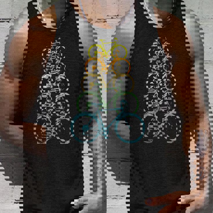 レトロビンテージ自転車モチーフの自転車モチーフ。 タンクトップ 彼への贈り物