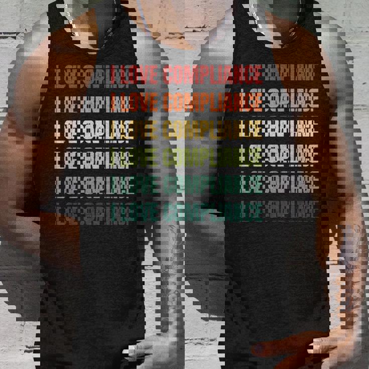 レトロ私はコンプライアンスが大好きです タンクトップ 彼への贈り物