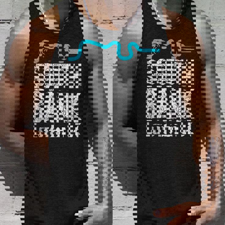 ロンドン、「サウスバンク」の「テムズ川」地図のロンドンお土産 タンクトップ 彼への贈り物