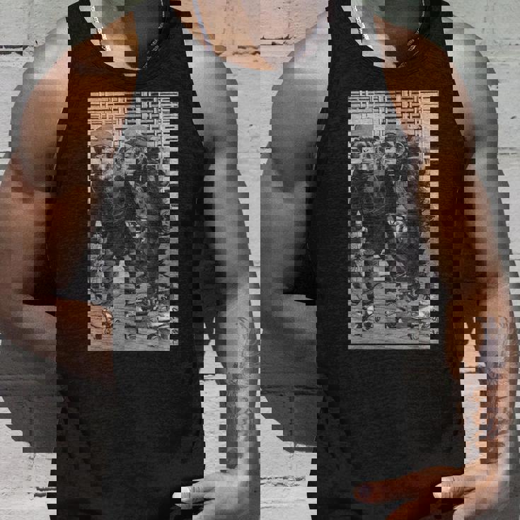 ローラースケートモンキーチンパンジーヴィンテージチンパンジーファニーモンキー タンクトップ 彼への贈り物