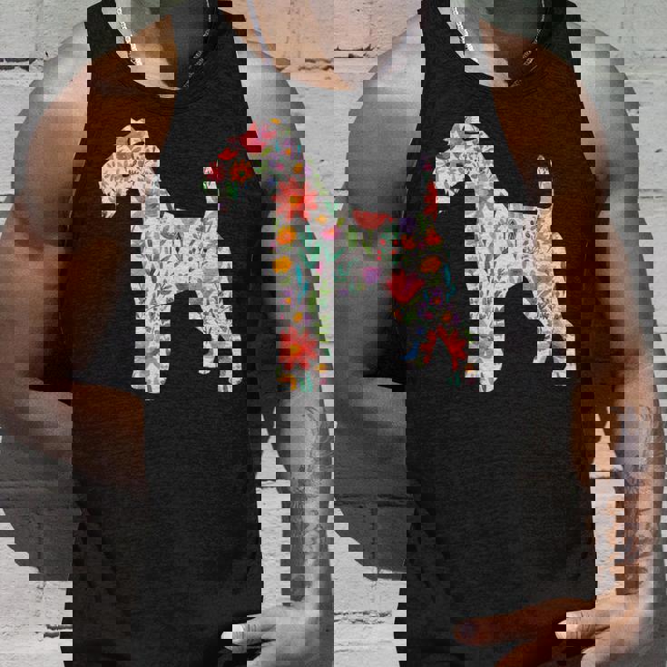 ワイヤーフォックステリア 水彩フラワーデザイン 長袖tシャツ タンクトップ 彼への贈り物