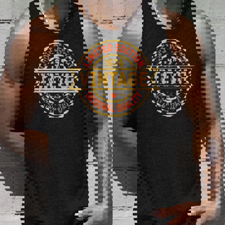 ヴィンテージ 1974 メンズ 限定版 Bday 1974 誕生日 タンクトップ 彼への贈り物