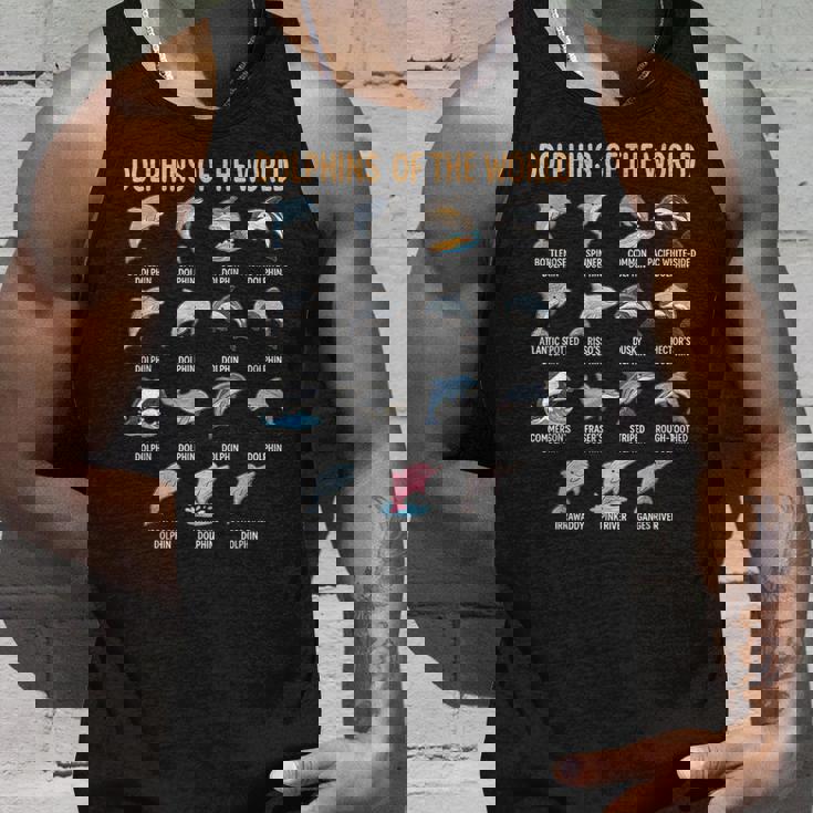 世界のイルカ 種チャート 教育 海洋生物 タンクトップ 彼への贈り物