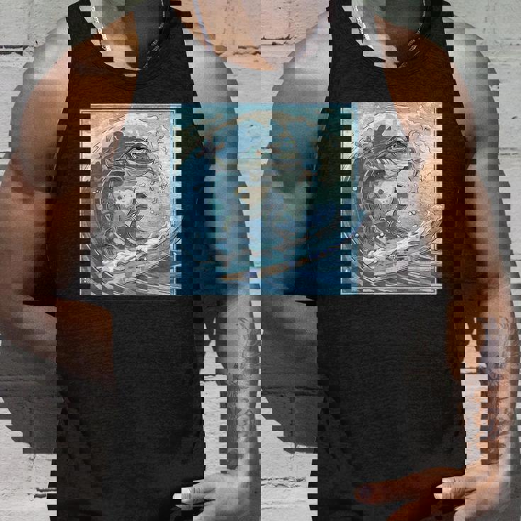 両生類サーファー 日本の波 アート サーフィン カエル タンクトップ 彼への贈り物