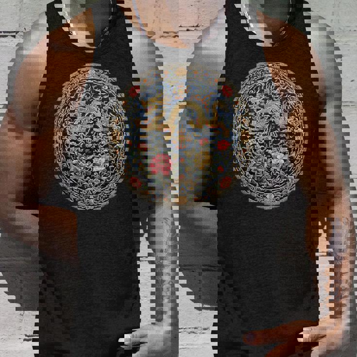 中国刺繍柄 龍 竜 ドラゴン 中国 清朝 ドラマ 牡丹 タンクトップ 彼への贈り物