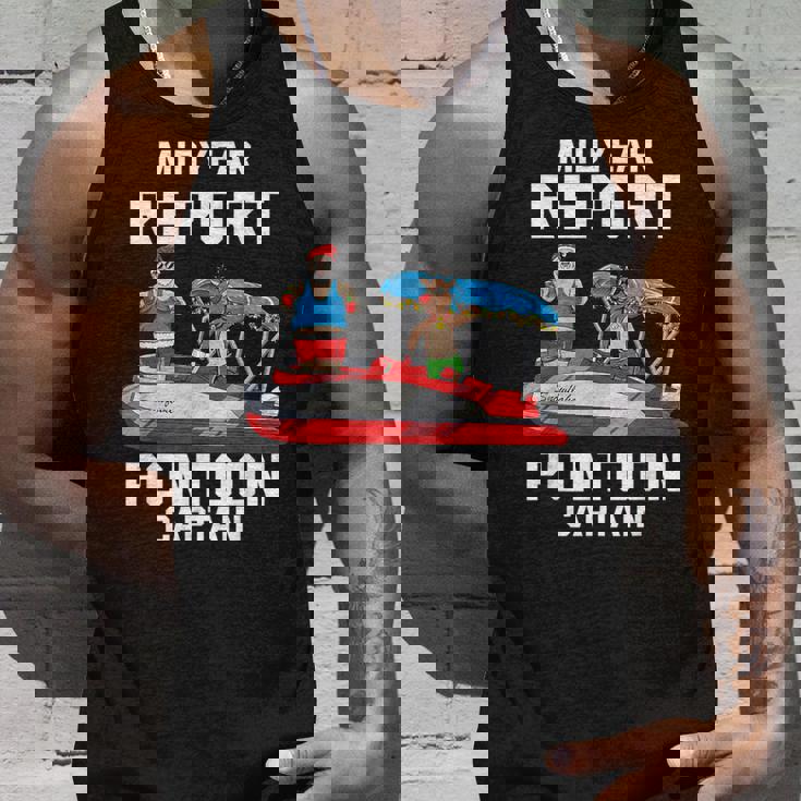 中途報告ポンツーンキャプテンサンタ 7月のクリスマスメンズ タンクトップ 彼への贈り物