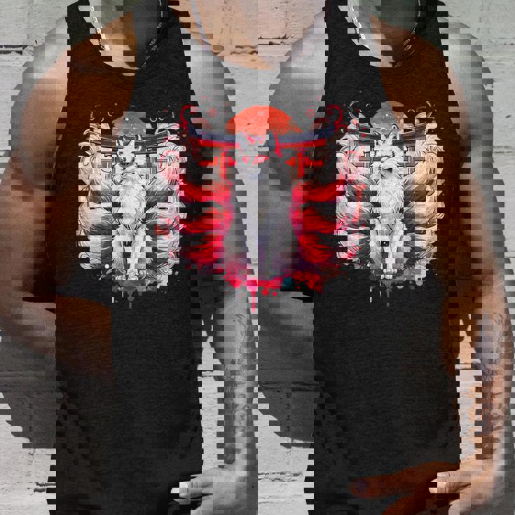 九尾狐 きつねと鳥居門 タンクトップ 彼への贈り物