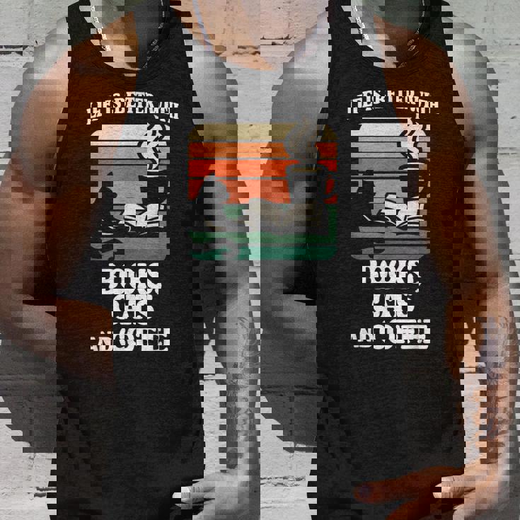 人生は本と猫と一緒に猫を読む カフェ 図書館 タンクトップ 彼への贈り物