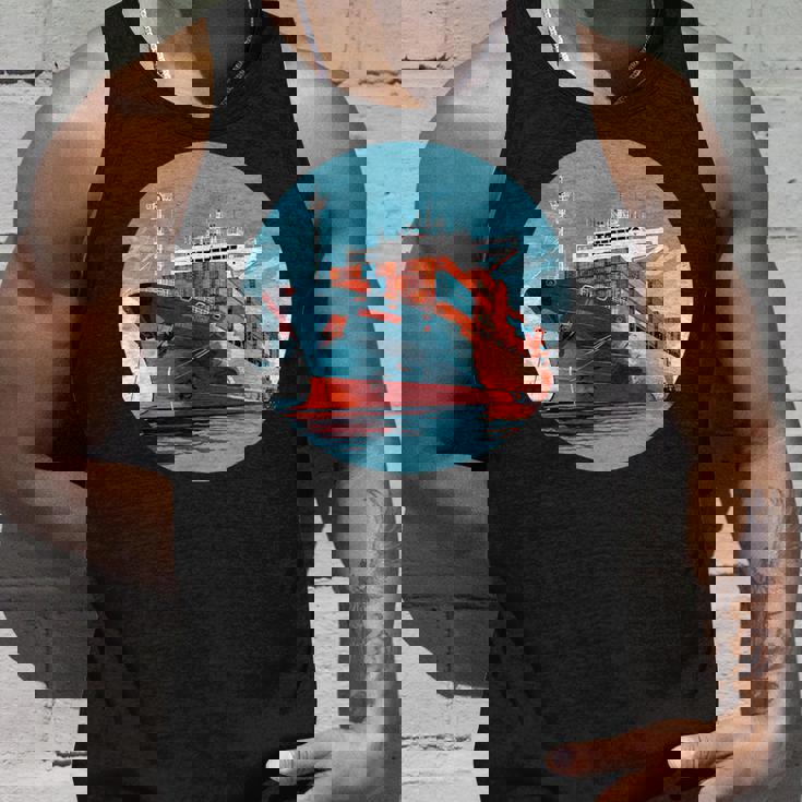 大型輸送船 カーゴコンテナ船愛好家向け タンクトップ 彼への贈り物