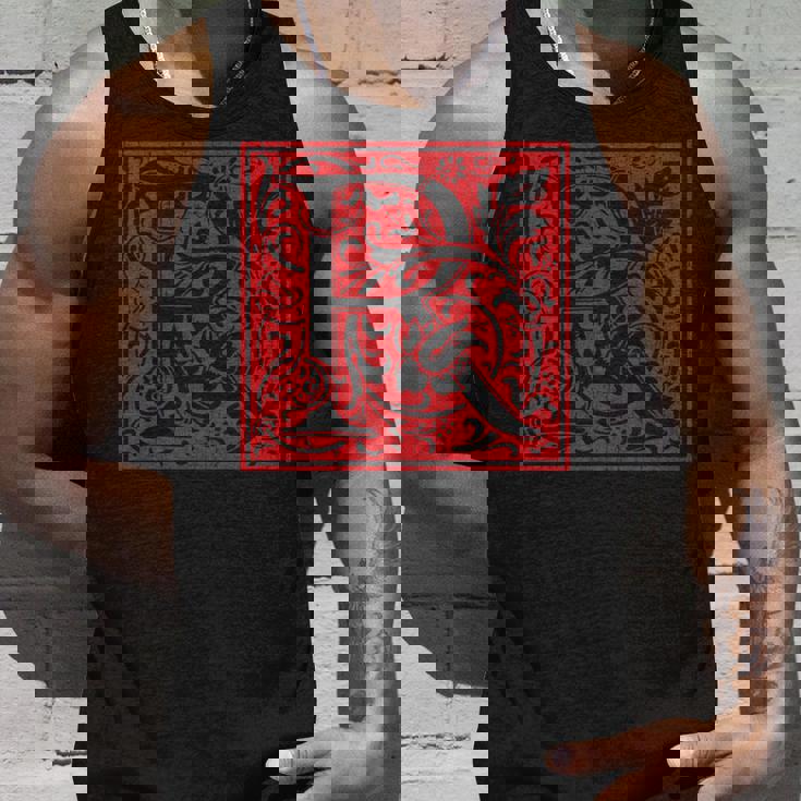 大文字 R ヴィンテージ フローラル イニシャル モチーフ レトロ アルファベット 長袖tシャツ タンクトップ 彼への贈り物