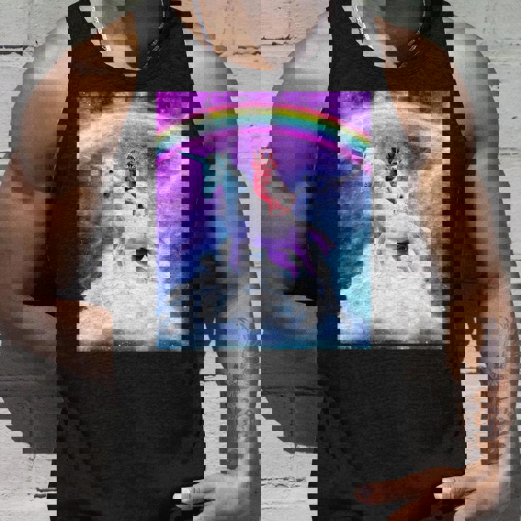 宇宙パグ 雲の上のレインボーユニコーン タンクトップ 彼への贈り物