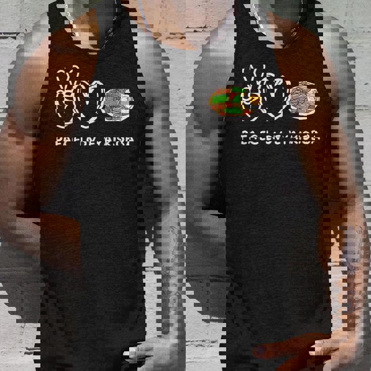 平和 愛 焼きそば レトロ 焼きそば 恋人 食べ物好き タンクトップ 彼への贈り物