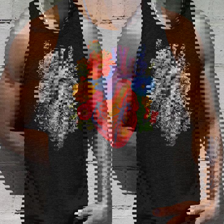 心臓超音波検査者ギフト 心臓専門医ギフト ハートフラワー タンクトップ 彼への贈り物