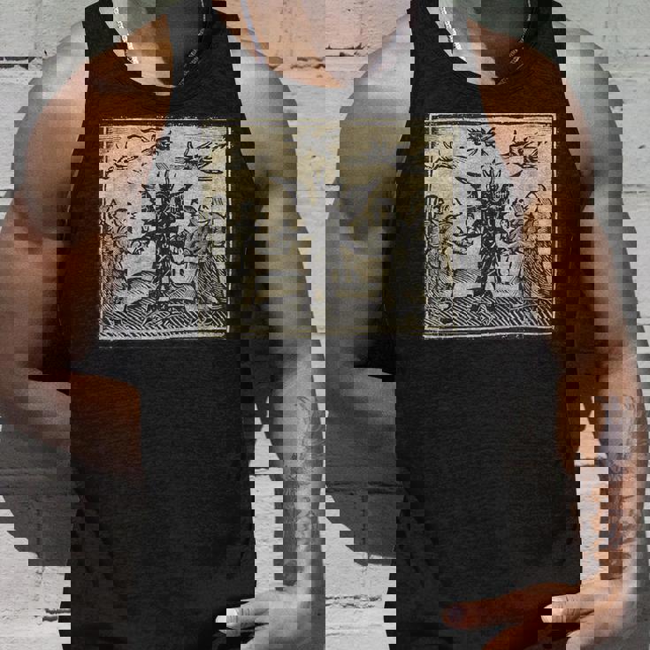 悪魔のオカルトの犠牲ゴスホラー 美的木版画 タンクトップ 彼への贈り物