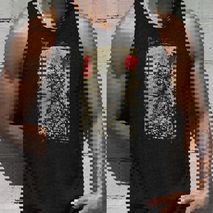 手描きの日本の侍 ヴィンテージ ソードマン アニメ 武士道 タンクトップ 彼への贈り物