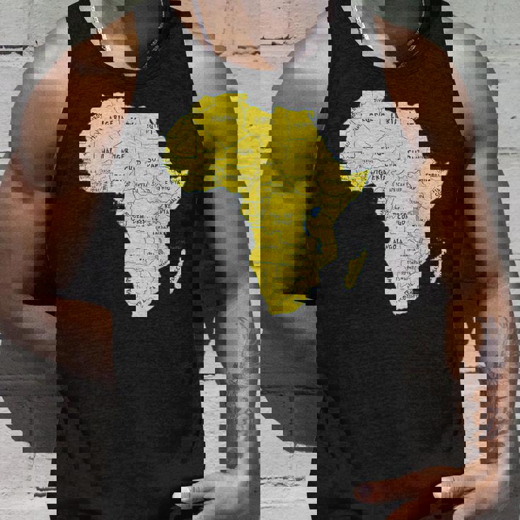 手描きアフリカ地図tシャツ 国名付き タンクトップ 彼への贈り物