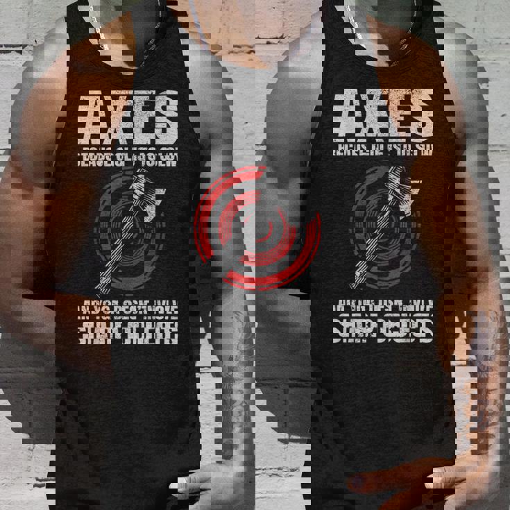 斧投げ ランバージャック ヨガ ゴルフ ファニー 斧投げ ブルズアイ タンクトップ 彼への贈り物