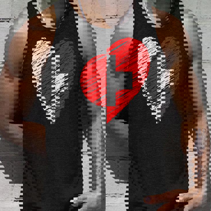 日本 スイス ハート 日本国旗 スイス国旗 ハート 長袖tシャツ タンクトップ 彼への贈り物