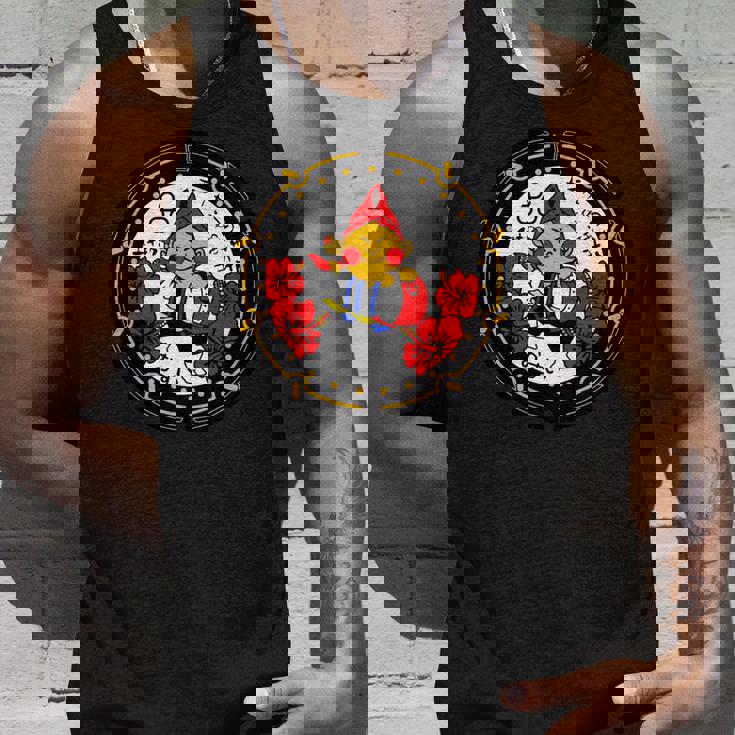 日本 マンホールアート 沖縄市栄房 エイサー 沖縄市エイサーエイ坊 ウチナ 長袖tシャツ タンクトップ 彼への贈り物