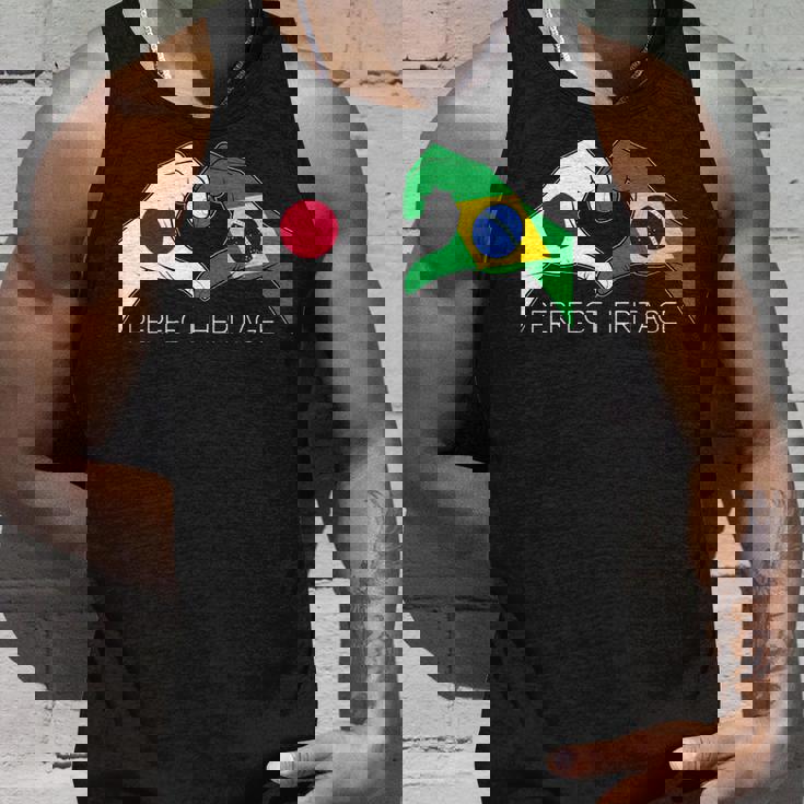 日本とブラジル ブラジル 日本人 パーフェクトヘリテージ ハート 長袖tシャツ タンクトップ 彼への贈り物