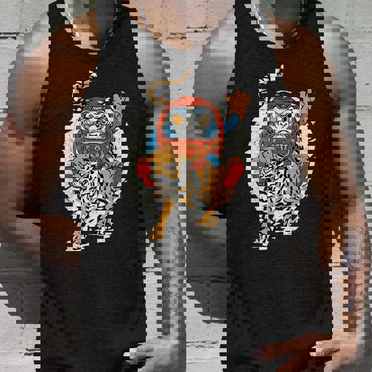 日本のトラ ラッキーだるま人形 日本の伝統 タンクトップ 彼への贈り物