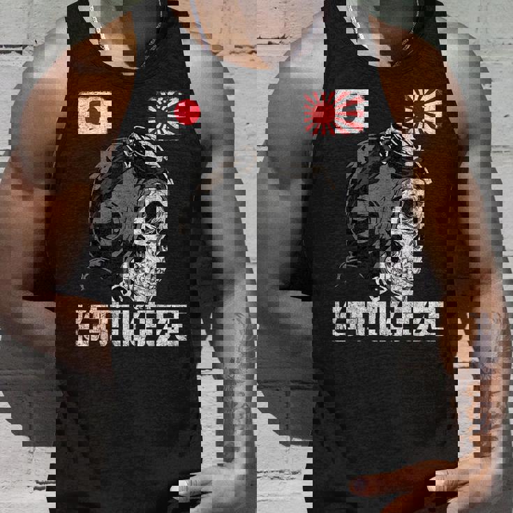 日本昇る日本の太陽旗 パイロット 頭蓋骨 侍 神風 タンクトップ 彼への贈り物