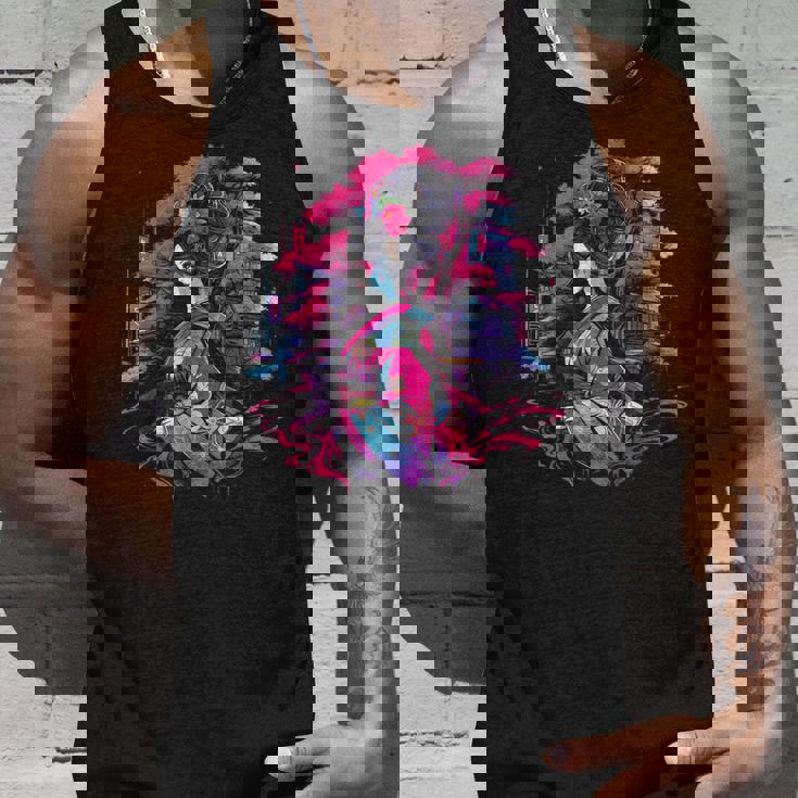 桜と芸者、サイバーパンク・イラストレーション タンクトップ 彼への贈り物