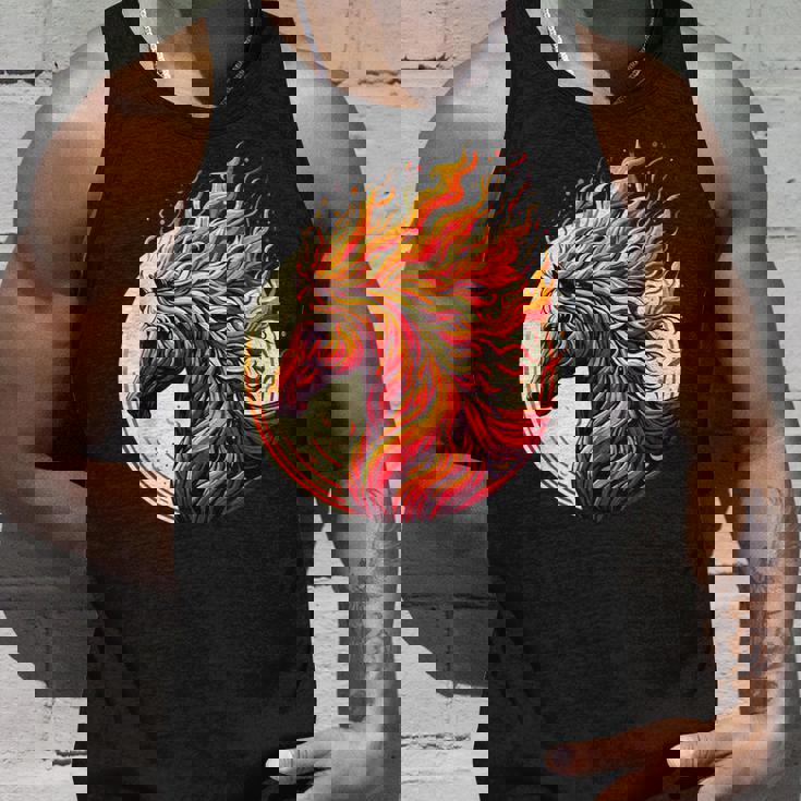 燃える 動物 馬 動物 クール 馬 火 炎 タンクトップ 彼への贈り物