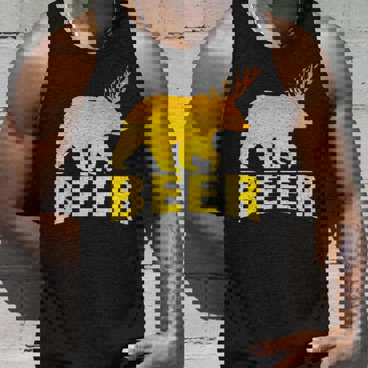 狩猟 ビール スピリット 動物 ティー ベア 鹿 ティー ビール クマ 鹿 タンクトップ 彼への贈り物