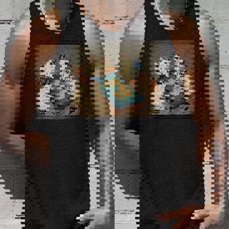 猫 遊ぶ 麻雀 面白いプレーヤー 文字付き タンクトップ 彼への贈り物