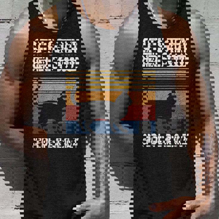 猫は素晴らしい ビールは美味しい、そして人々はクレイジー ビルマ猫 タンクトップ 彼への贈り物