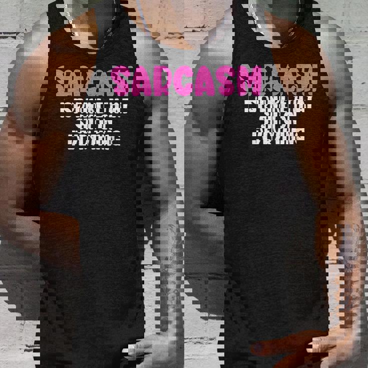 皮肉、何にでもクソをまき散らす面白いユーモア タンクトップ 彼への贈り物