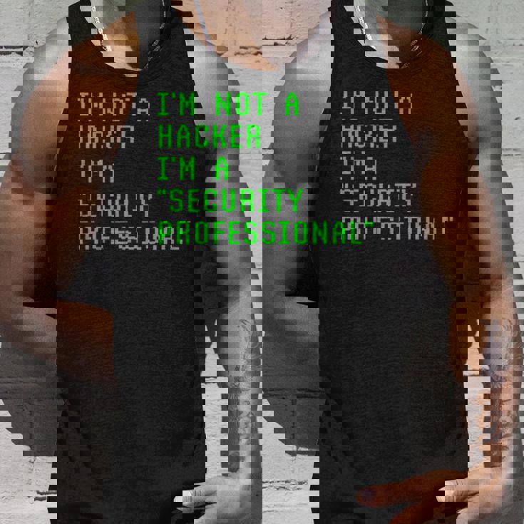 私はハッカーではありません私はサイバーセキュリティの専門家のコンピューターです Cyberecurity タンクトップ 彼への贈り物