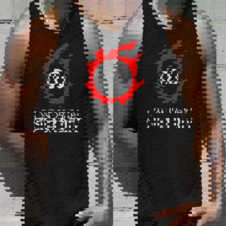 私は愚かさを癒すことができない-学者面白いミーム タンクトップ 彼への贈り物