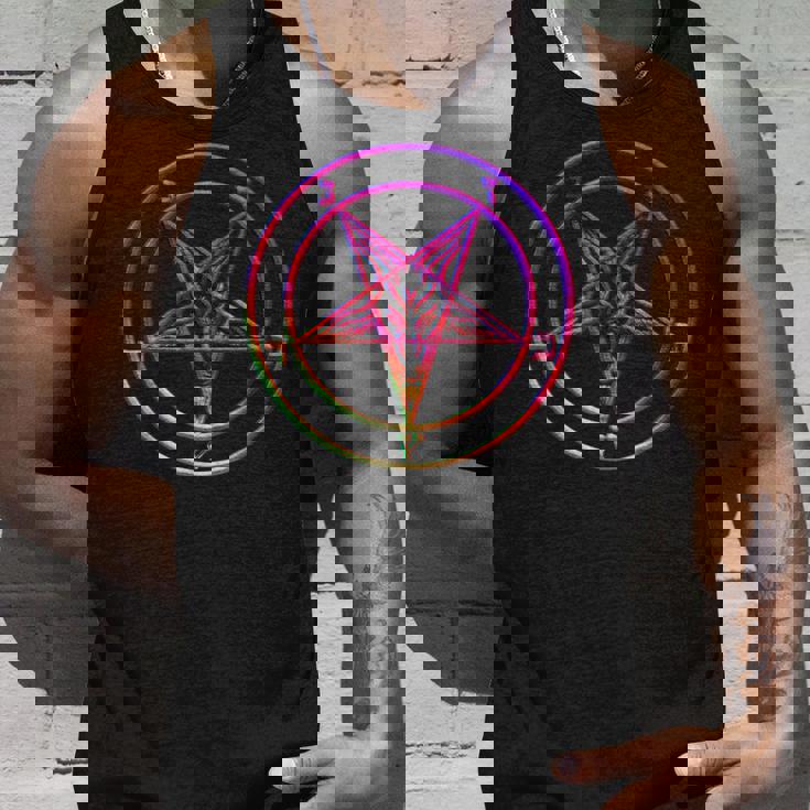 美しいvaporwave サタニックペンタグラム レトログリッチ効果 タンクトップ 彼への贈り物