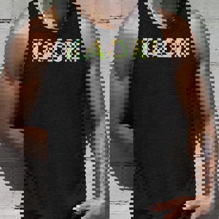 色鉛筆ネームデザインKaori 長袖tシャツ タンクトップ 彼への贈り物