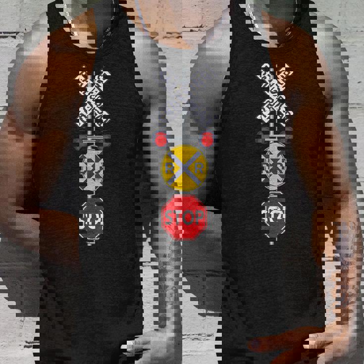 鉄道 踏切 標識 電車 作業員 エンジニア Railfan タンクトップ 彼への贈り物