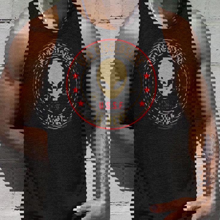 開示はこちらエイリアン侵略uapエイリアンufo タンクトップ 彼への贈り物