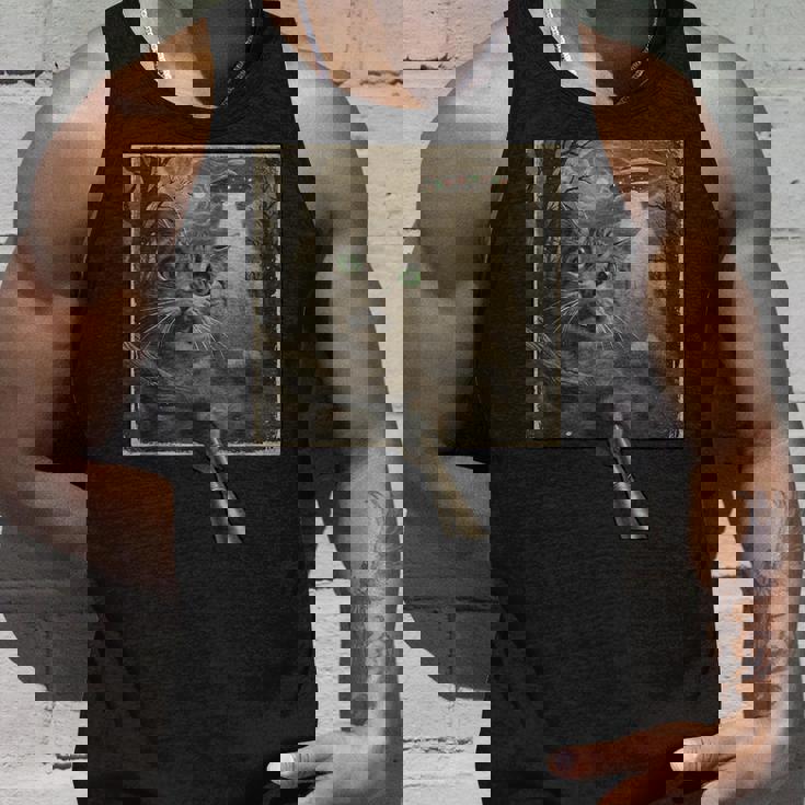 面白いsf自撮り猫とエイリアンビジターの不気味な瞬間。 タンクトップ 彼への贈り物